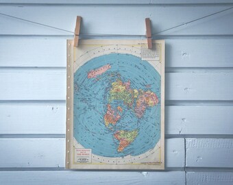 1956 Vintage World Map