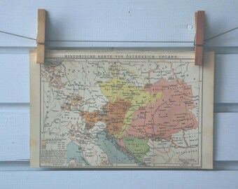 1894 Vintage History of Austria-Hungary Map