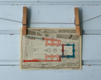 1909 Vintage Map of the Louvre