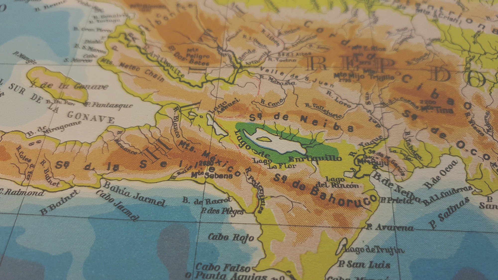 1950 Vintage Dominican Republic Map