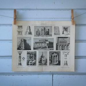 1907 Vintage Ancient Civilizations Architecture Lithograph Illustration