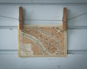 1936 Vintage Bremen Map