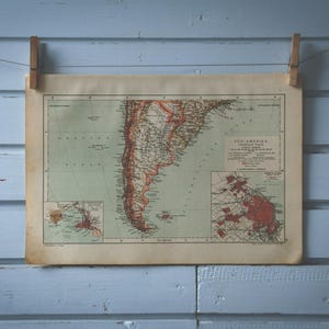 1904 Vintage Map of Argentina