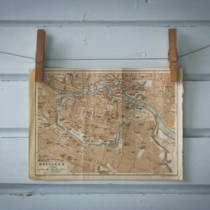 1936 Vintage Wrocław Map