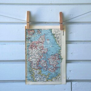 1938 Vintage Denmark Map