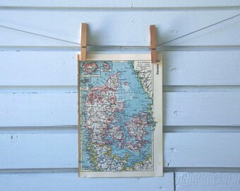 1938 Vintage Denmark Map