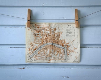 1931 Vintage Map of Pisa