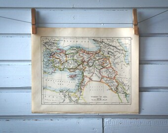 1907 Vintage Map of Turkey