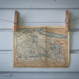 Mapa vintage do Bois de Boulogne de 1933