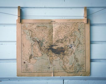 1886 Vintage Map of Asia