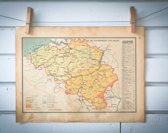 1941 Vintage Belgium Map