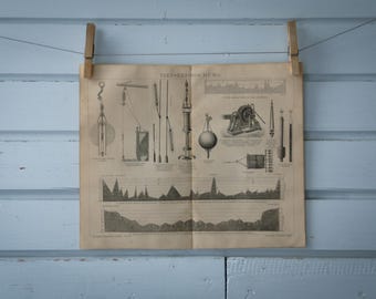 1887 Vintage Deep Sea Exploration Lithograph Illustration