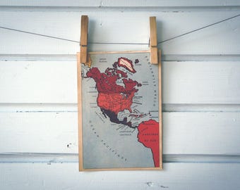 1942 Vintage North America Map