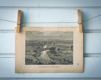 1890 Vintage Upper Thames Lithograph Illustration