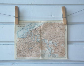 1909 Vintage Map of Cleveland