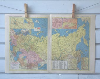 1955 Vintage Map of Russia