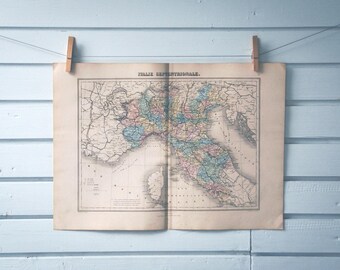 1887 Vintage North Italy Map