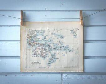 1901 Vintage Oceania Map