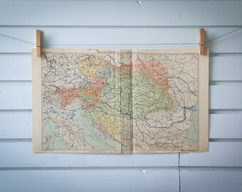 1903 Vintage Austria-Hungary Map