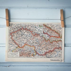 1938 Vintage Czechoslovakia Map