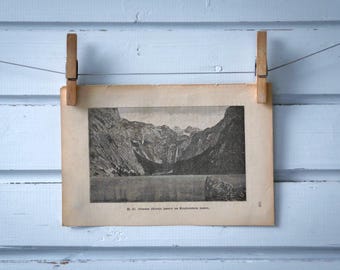 1892 Vintage Lake Obersee Lithograph Illustration