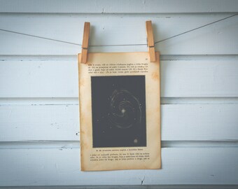 1895 Vintage Whirlpool Galaxy Lithograph Illustration