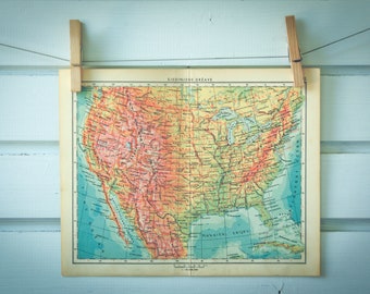 1959 Vintage USA Map