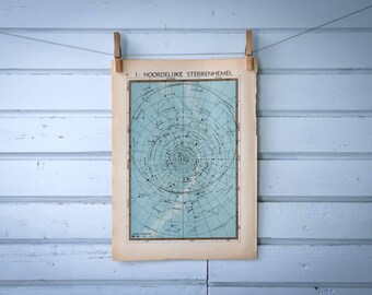 1941 Vintage Northern Sky Map