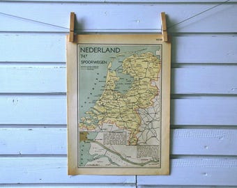 1941 Vintage Map of the Netherlands