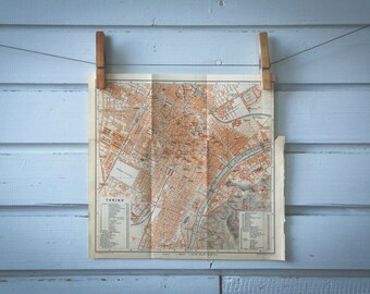 1906 Vintage Map of Turin