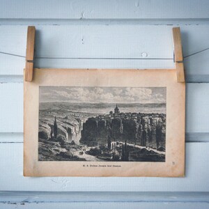 Cuenca vintage 1894 Lithographie Illustration