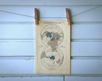 1925 Vintage Glacial Cover World Map