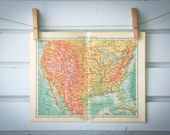 1956 Vintage USA Map