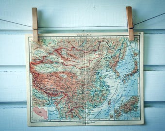 1951 Vintage Map of China