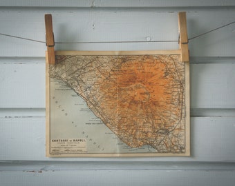 1911 Vintage Mount Vesuvius Map