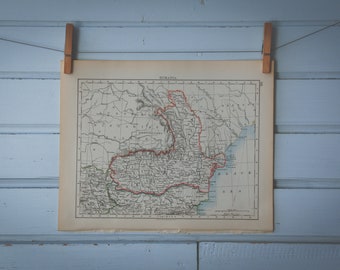 1901 Vintage Map of Romania
