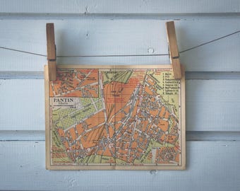 1950s Vintage Pantin Map