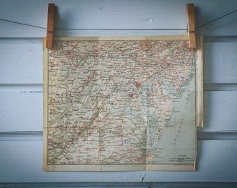 1905 Vintage South Mid-Atlantic Map
