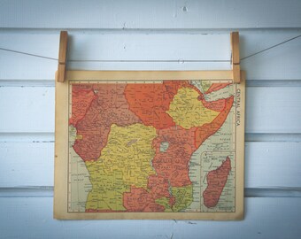 1950 Vintage Central Africa Map