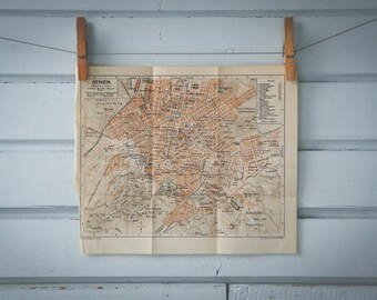 1915 Vintage Map of Athens
