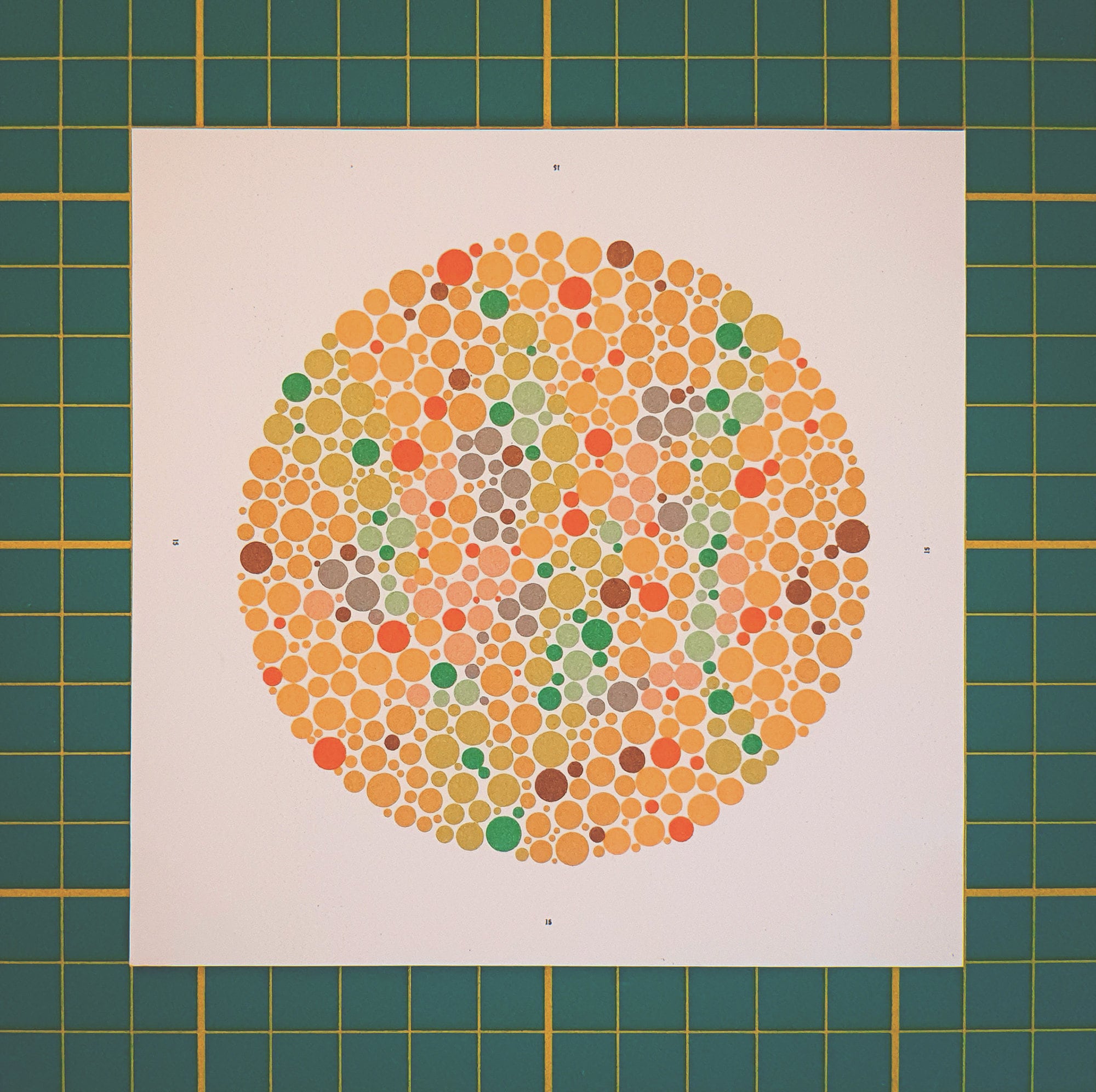1986 Vintage Ishihara Color Test Plate