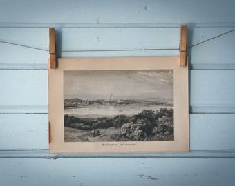 Rare find* 1897 Vintage Washington Lithograph Illustration