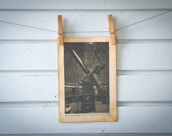 1895 Vintage Telescope Lithograph Illustration