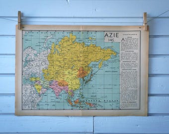 1941 Vintage Map of Asia