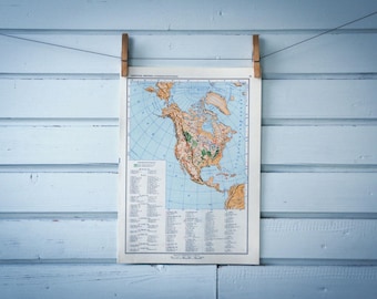 1967 Vintage North America Ore Map