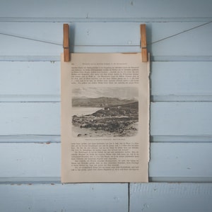1897 Vintage Greenland Coastal Landscape Litografia Ilustracja