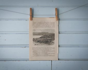 1897 Vintage Greenland Coastal Landscape Lithograph Illustration