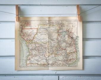 1890 Vintage Equatorial Africa Map