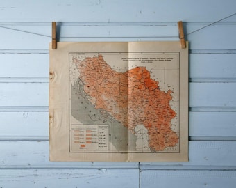 1920s Vintage Map of Yugoslavia