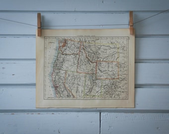 1901 Vintage Northwest USA Map